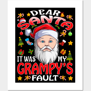 Dear Santa It Was My Grampys Fault Christmas Funny Chirtmas Gift Posters and Art